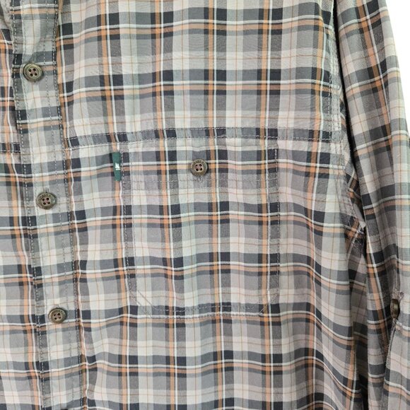 G.H. Bass & Co. Large Explorer Mens Plaid Button-Down Shirt Roll Tab Sleeves - Picture 8 of 11